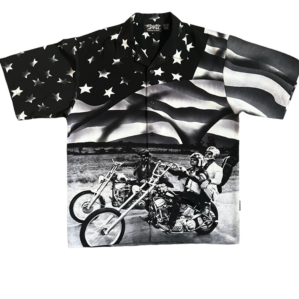 Dragonfly x American Chopper -  Short Sleeve Button Down Motorcycle Shirt XL